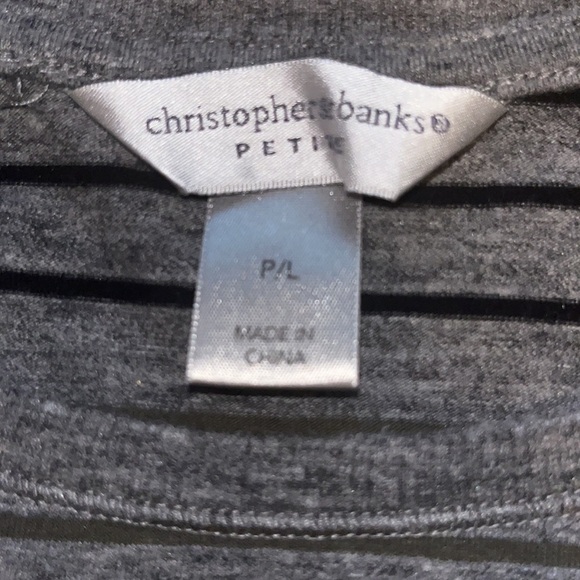 Christopher and Banks women’s 3/4 sleeve top striped top Size Large Petite - Picture 4 of 8